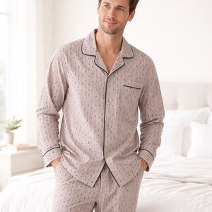 McGregor Men's Pajama Set with Brown and White Pattern